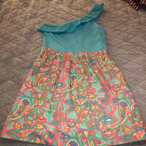 One Sleeve Neon Dress